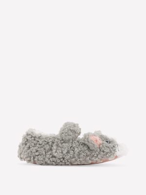 Mary Jane Slippers-Grey Cat