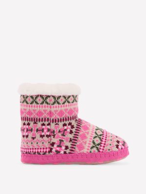 Fair Isle Slipper Boots-Heritage Fair Isle
