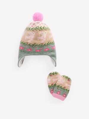 Baby Fair Isle Set-Soft Jade Marl Birds