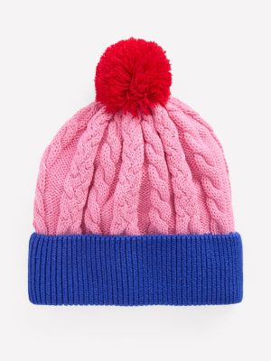 Knitted Beanie-Pink Colourblock