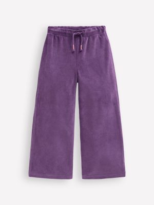 Heart Pocket Velour Jogger-Mystical Purple