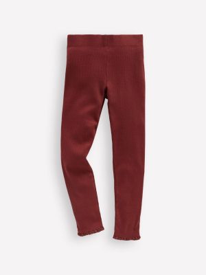 Ribbed Leggings-Chesnut