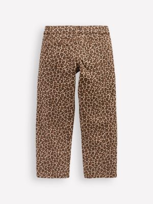 Patch Pocket Pants-Leopard Print