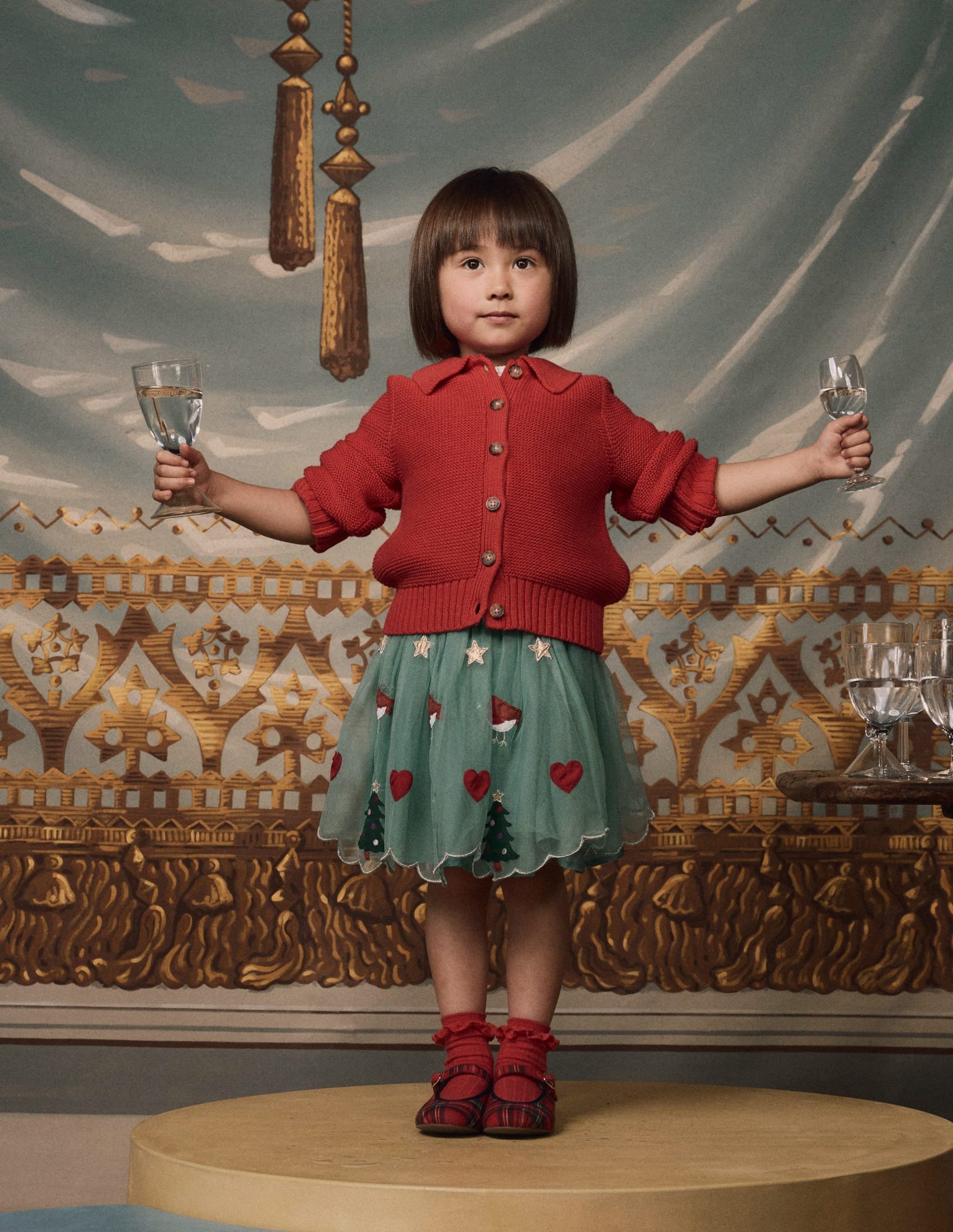 Appliqu?? Tulle Skirt-Eucalyptus Christmas - Image 4