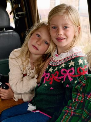 Edie Fair Isle Cardigan-Emerald Night Bows