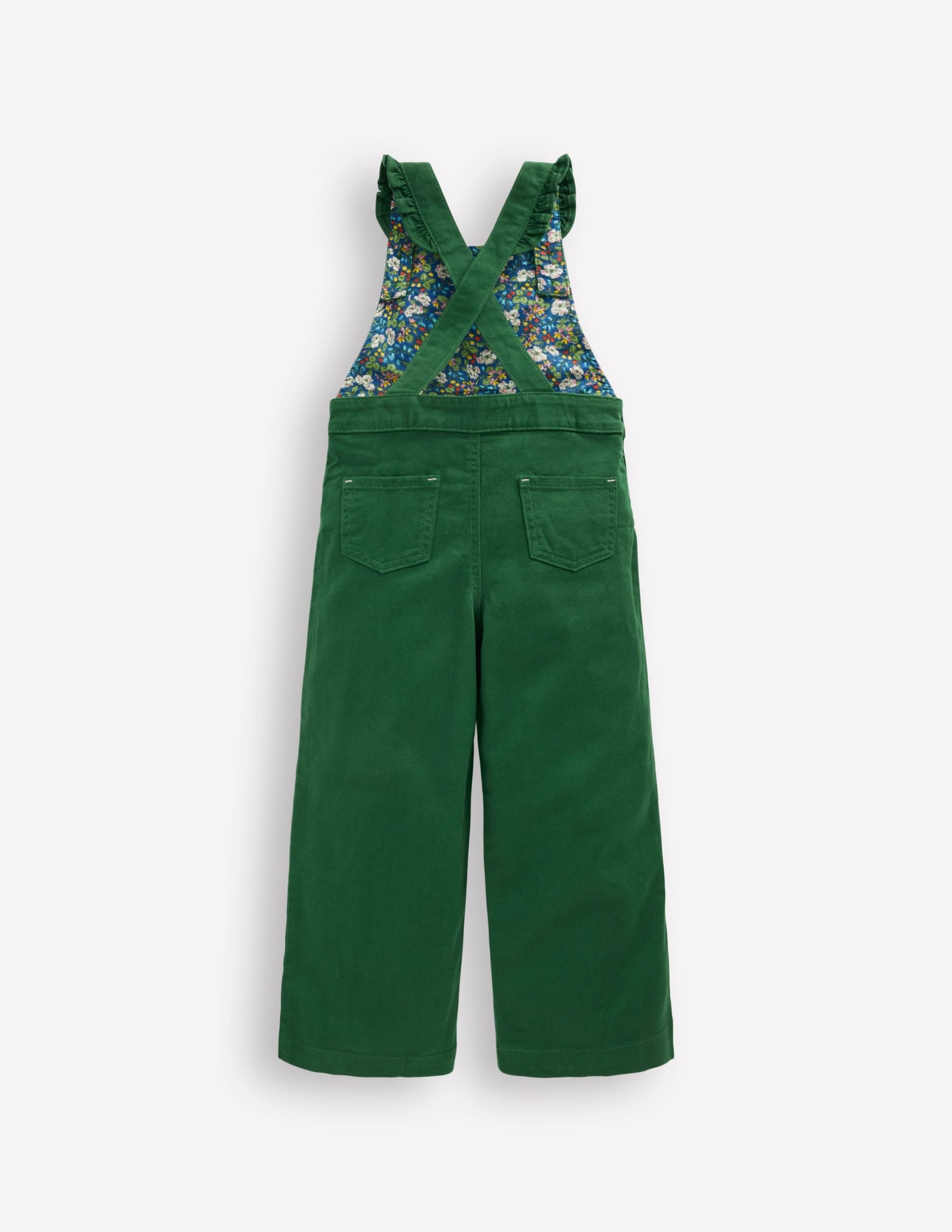 Frill Dungarees-Pine Green - Image 2
