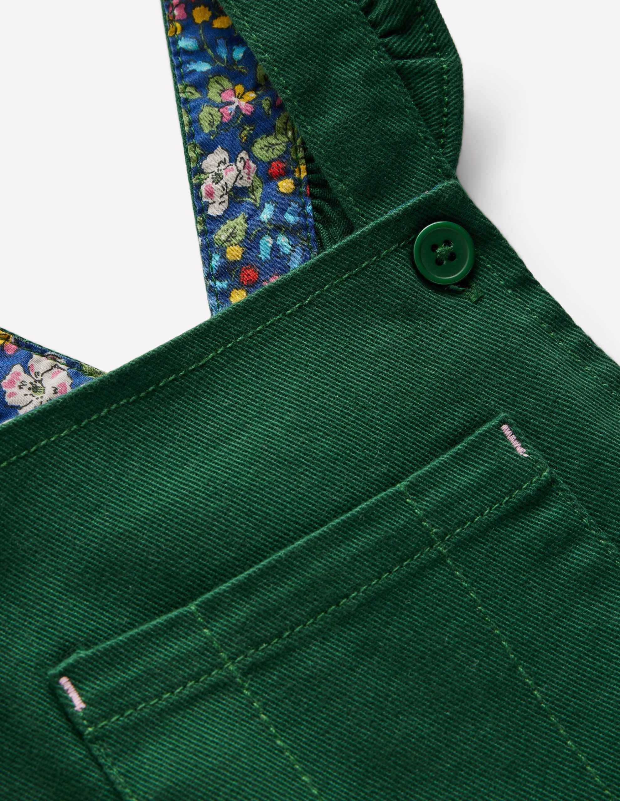 Frill Dungarees-Pine Green - Image 3