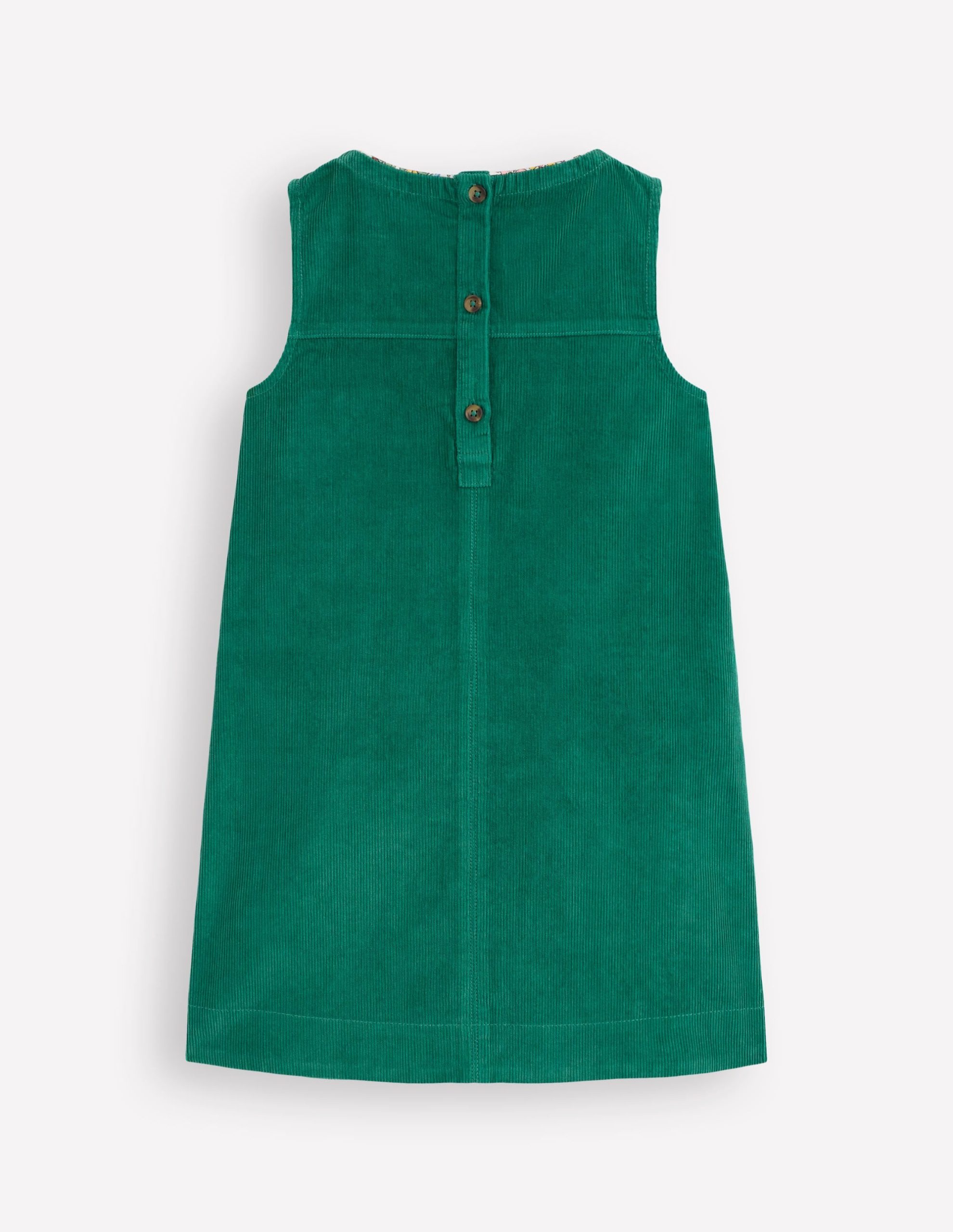 Saffy Cord Pinafore Dress-Jewel Green - Image 2