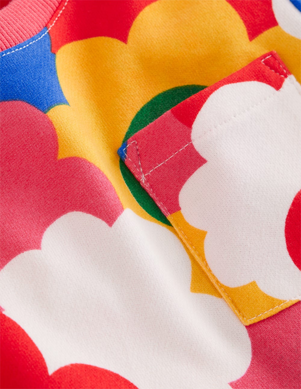 Loopback Sweat Dress-Multi Rainbow Flower - Image 3