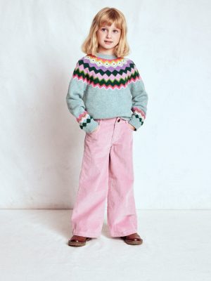 Eleanor Fair Isle Sweater-Sea Mist Blue Fair Isle