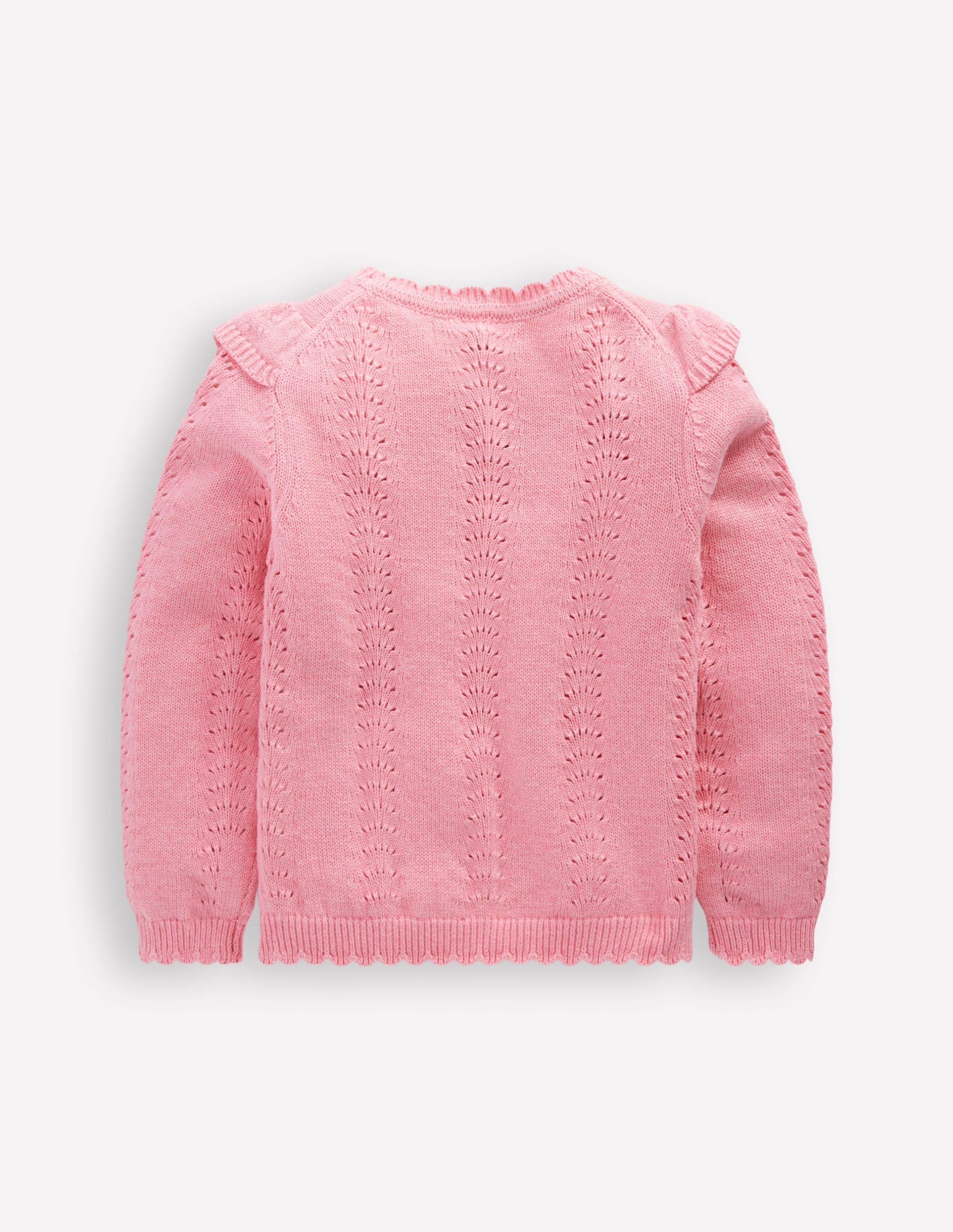 Embroidered Pointelle Jumper-Formica Pink Marl - Image 4