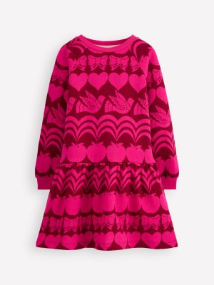 Cosy Sweatshirt Dress-Red Liquorice Festive Fun