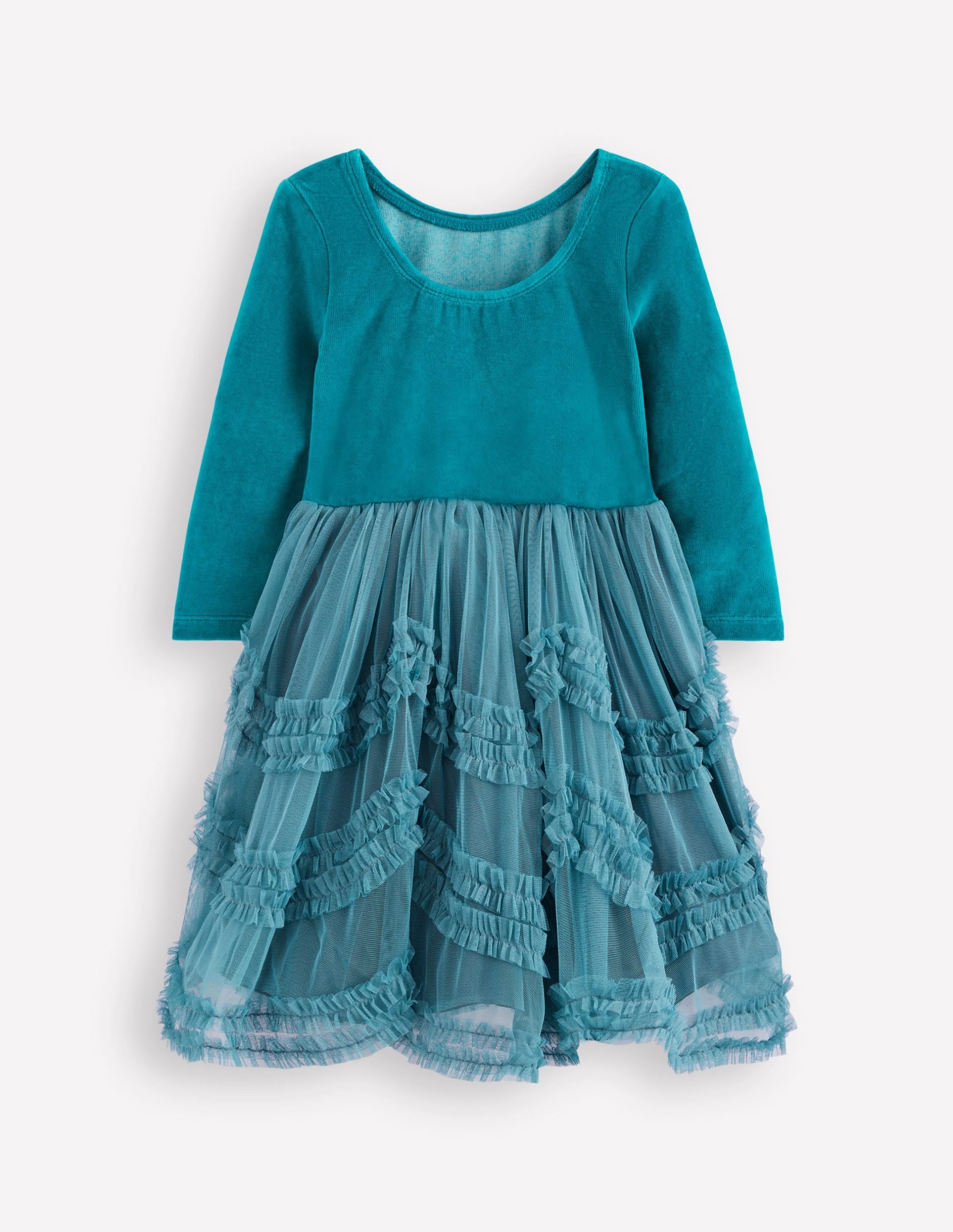 Velour Tulle Ballet Dress-Deep Sea Green - Image 2