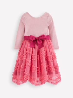 Velour Tulle Ballet Dress-Rose Pink