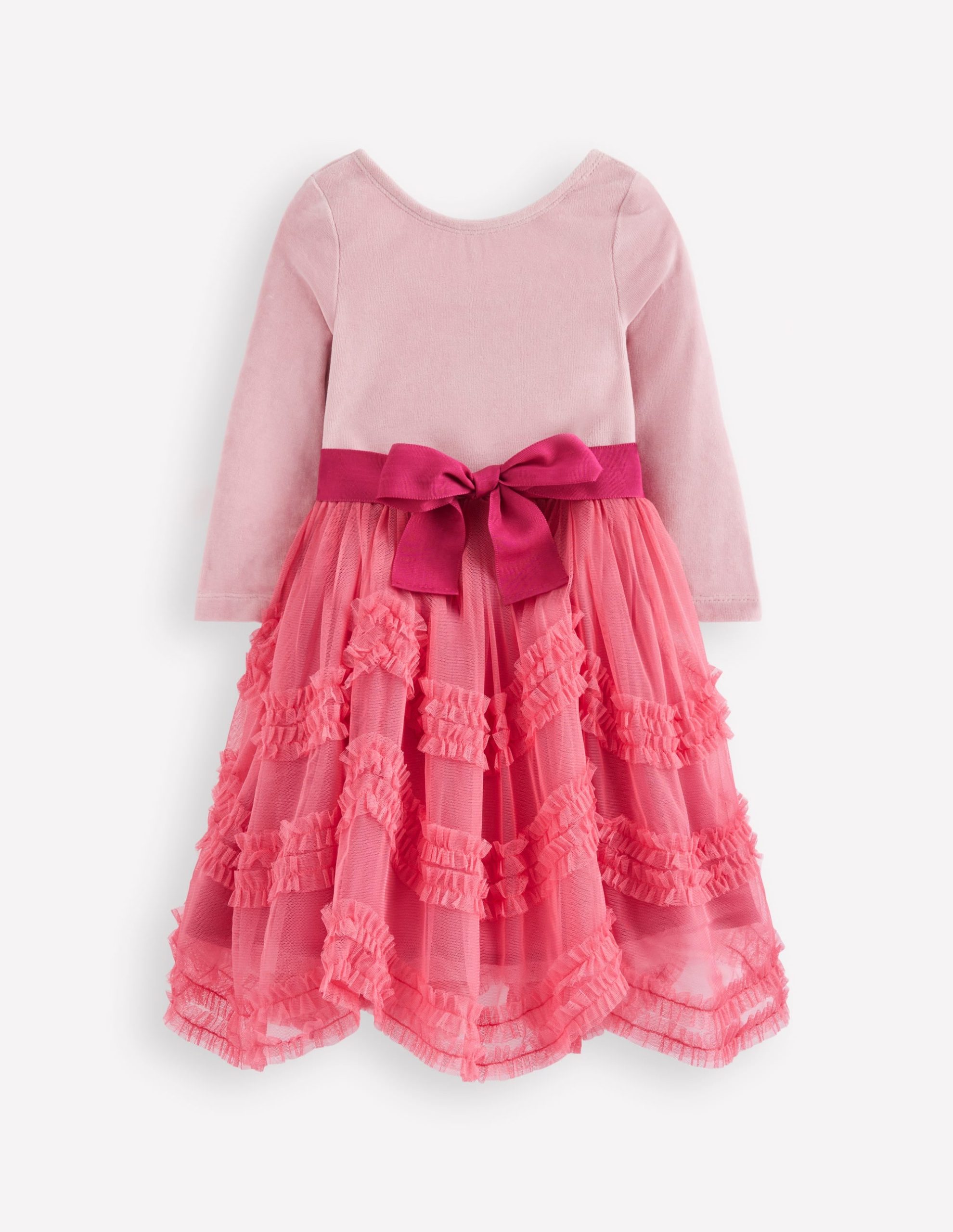 Velour Tulle Ballet Dress-Rose Pink
