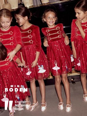 Velour Tulle Appliqu?? Dress-Carmine Red Nutcracker