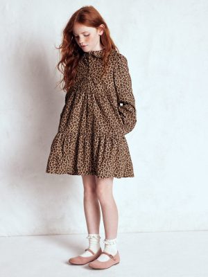 Minna Collared Woven Dress-Leopard