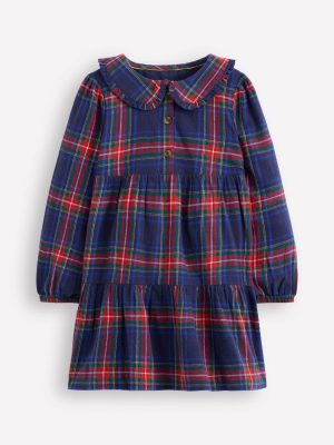 Minna Collared Woven Dress-French Navy Check