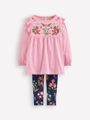 Embroidered Tunic Set-Formica Pink