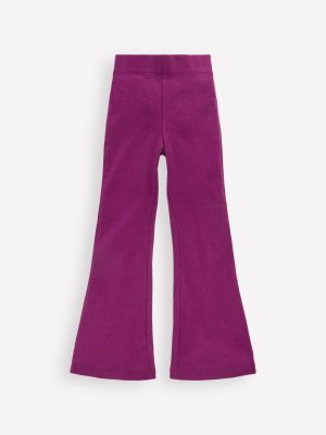 Ribbed Flare Leggings-BlackBerry