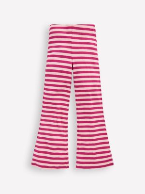 Ribbed Flare Leggings-Cherry Jam/Chalk Pink Stripe