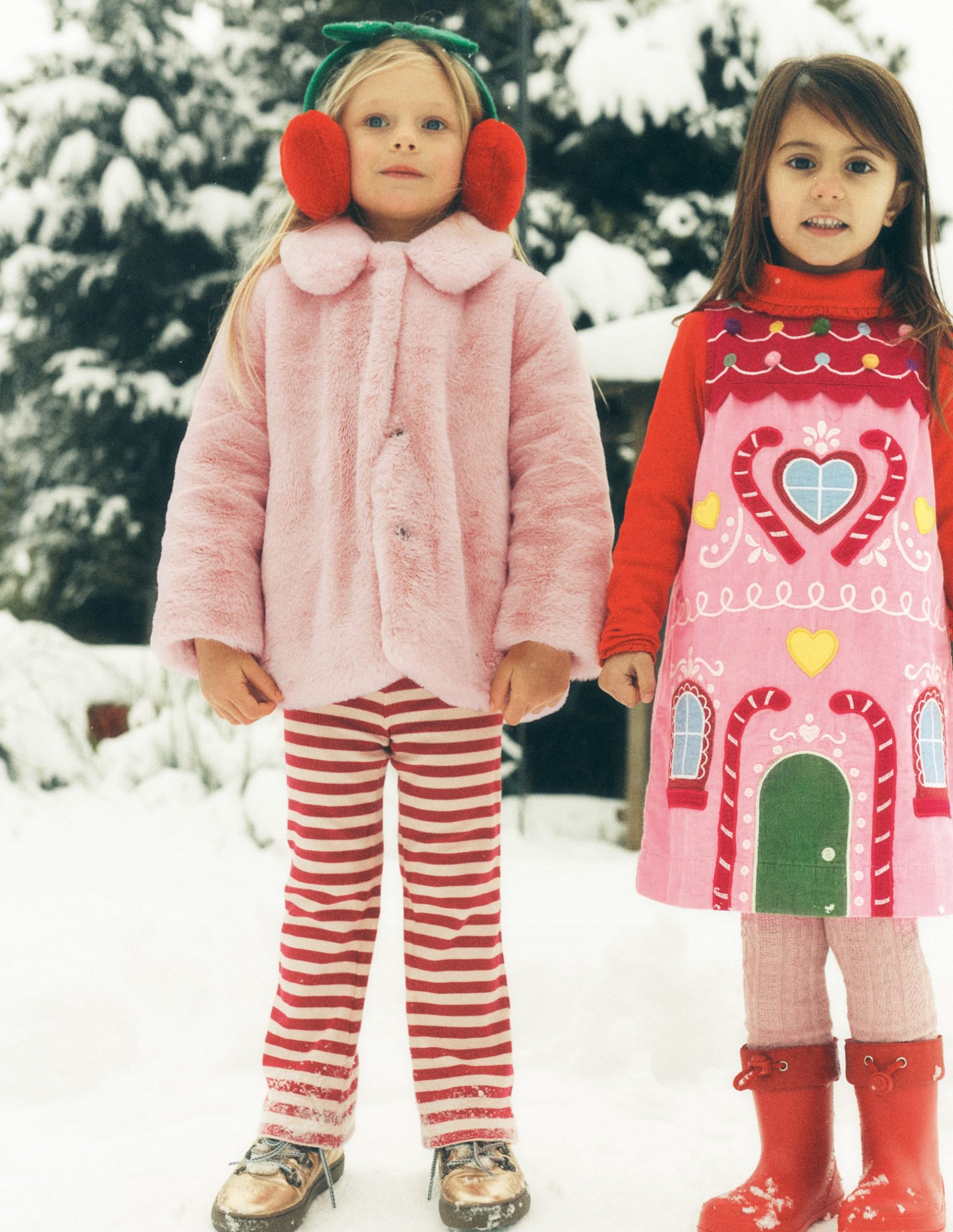 Ribbed Flare Leggings-Cherry Jam/Chalk Pink Stripe - Image 4