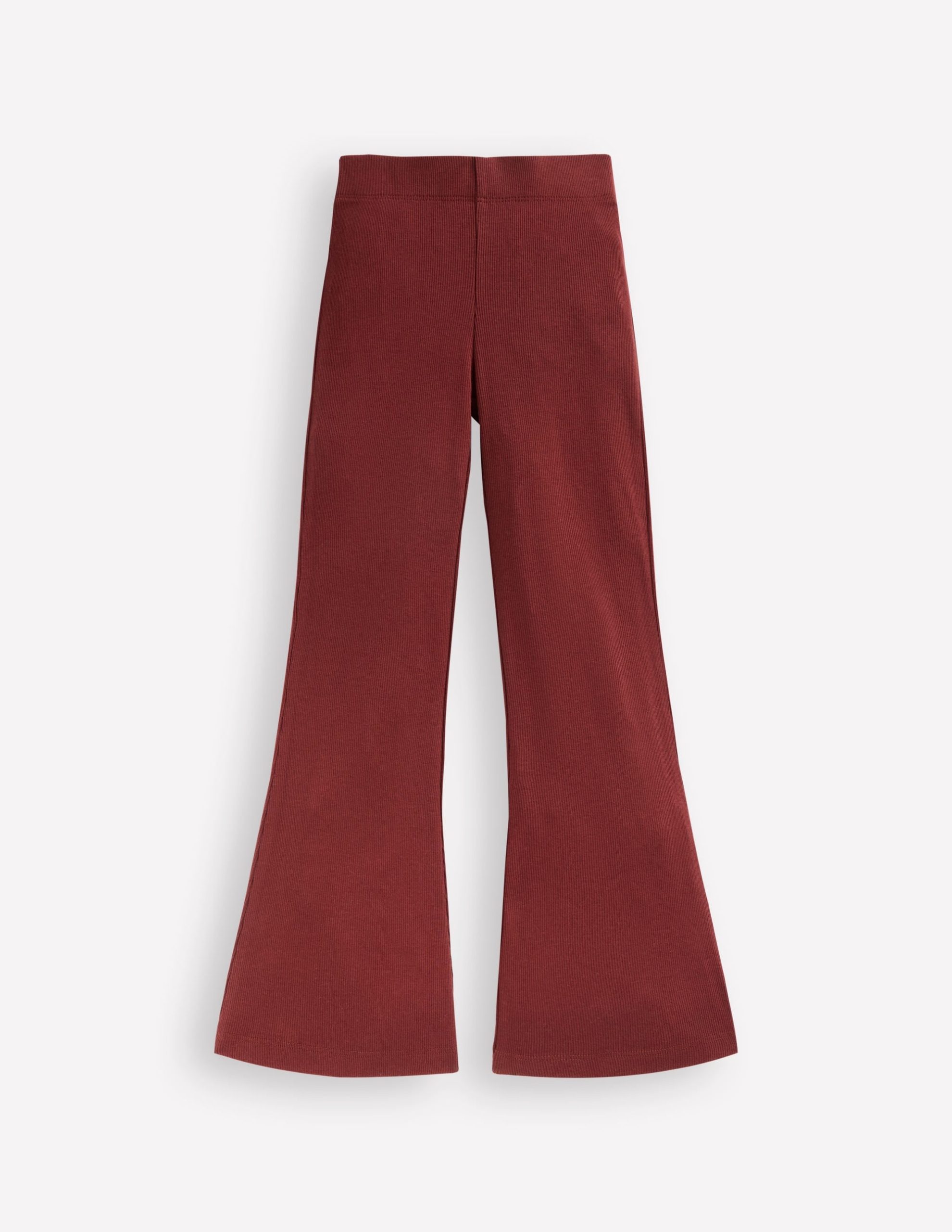 Ribbed Flare Leggings-Chestnut