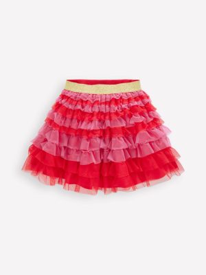 Tiered Tulle Skirt-Raspberry Pink