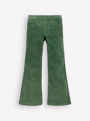 Flared Cord Legging-Green