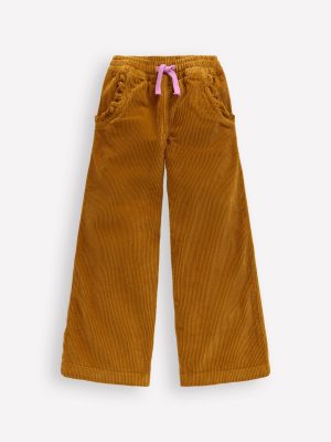 Relaxed Cord Trousers-Toffee Brown