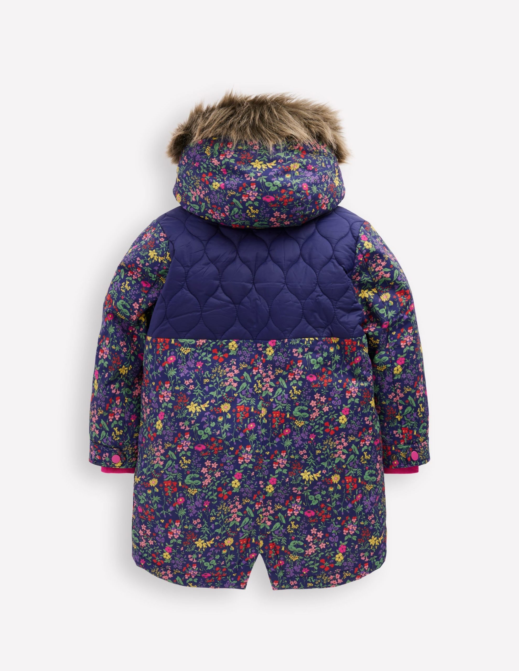 Joni Quilted Parka Coat-Blue Flower Meadow - Image 2