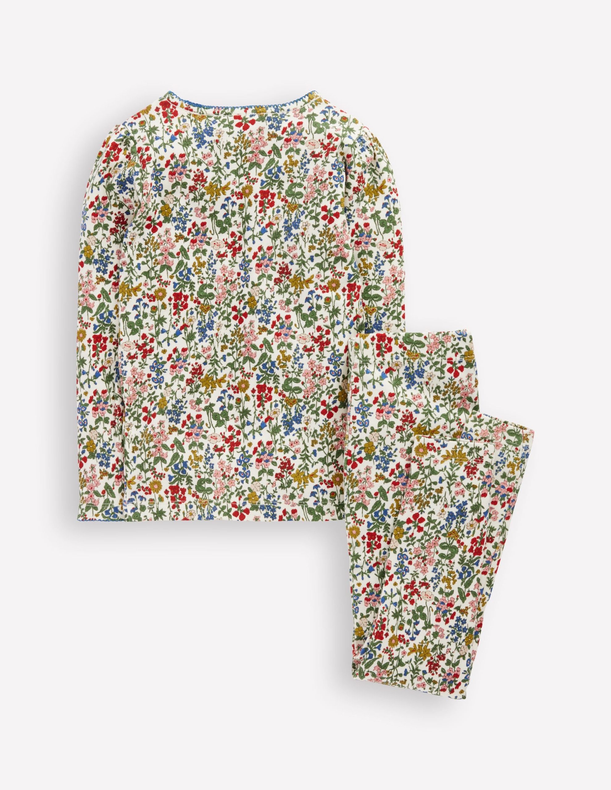 Snug Long John Pyjamas-Soft Ivory Floral - Image 2