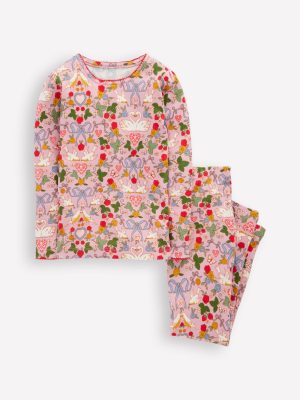 Snug Long John Pyjamas-Pink Swan