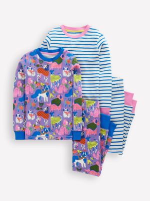 Twin Pack Snug Pyjamas-Vista Blue Cosy Pets