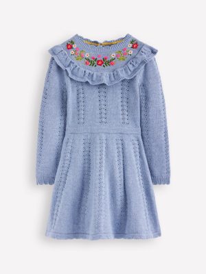 Pointelle Knitted Dress-Glacier Lake Marl