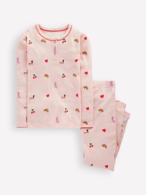 Snug Henley Pyjamas-Chalk Pink Parisien