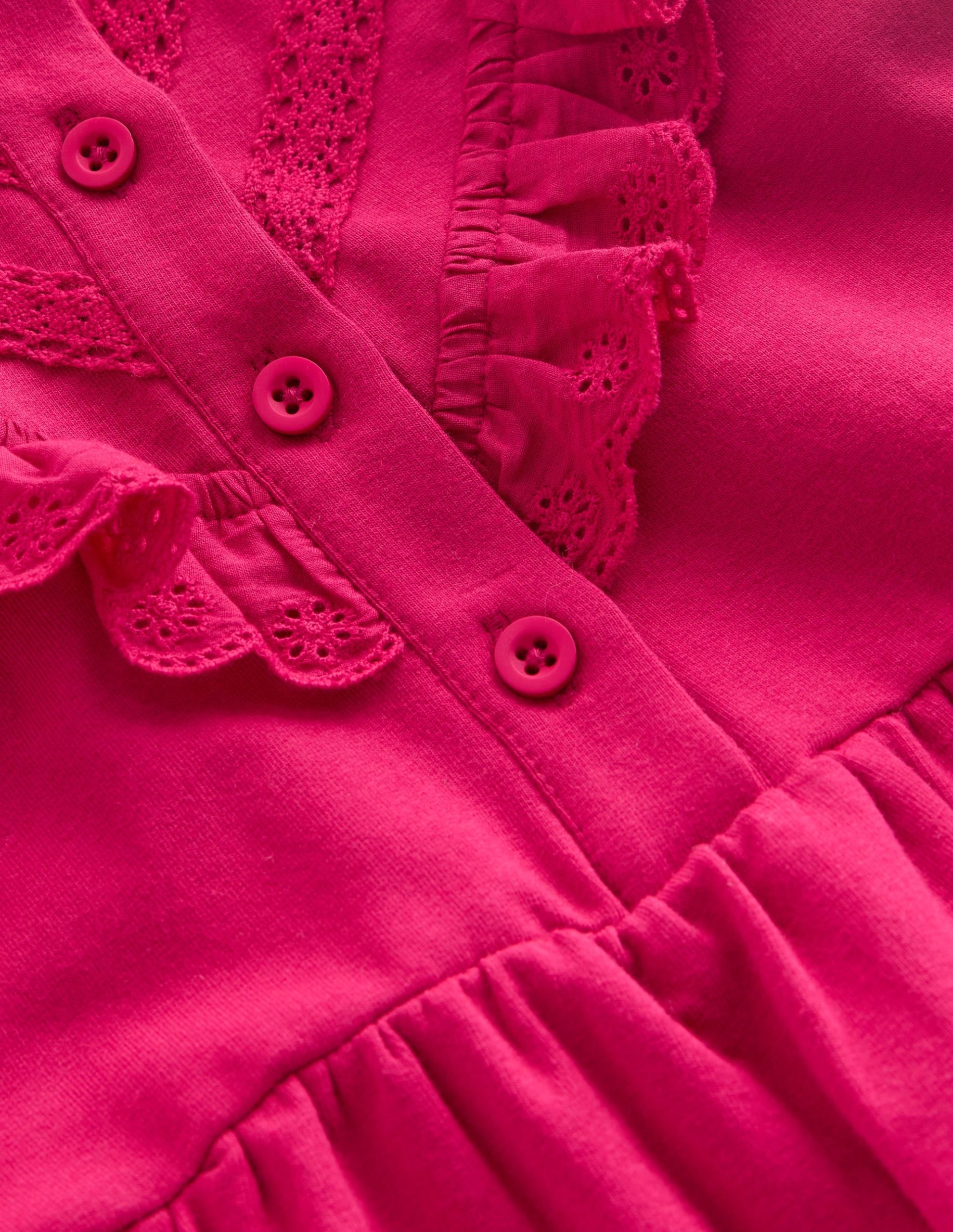 Lace Trim Sweatshirt Dress-Cherry Jam - Image 3