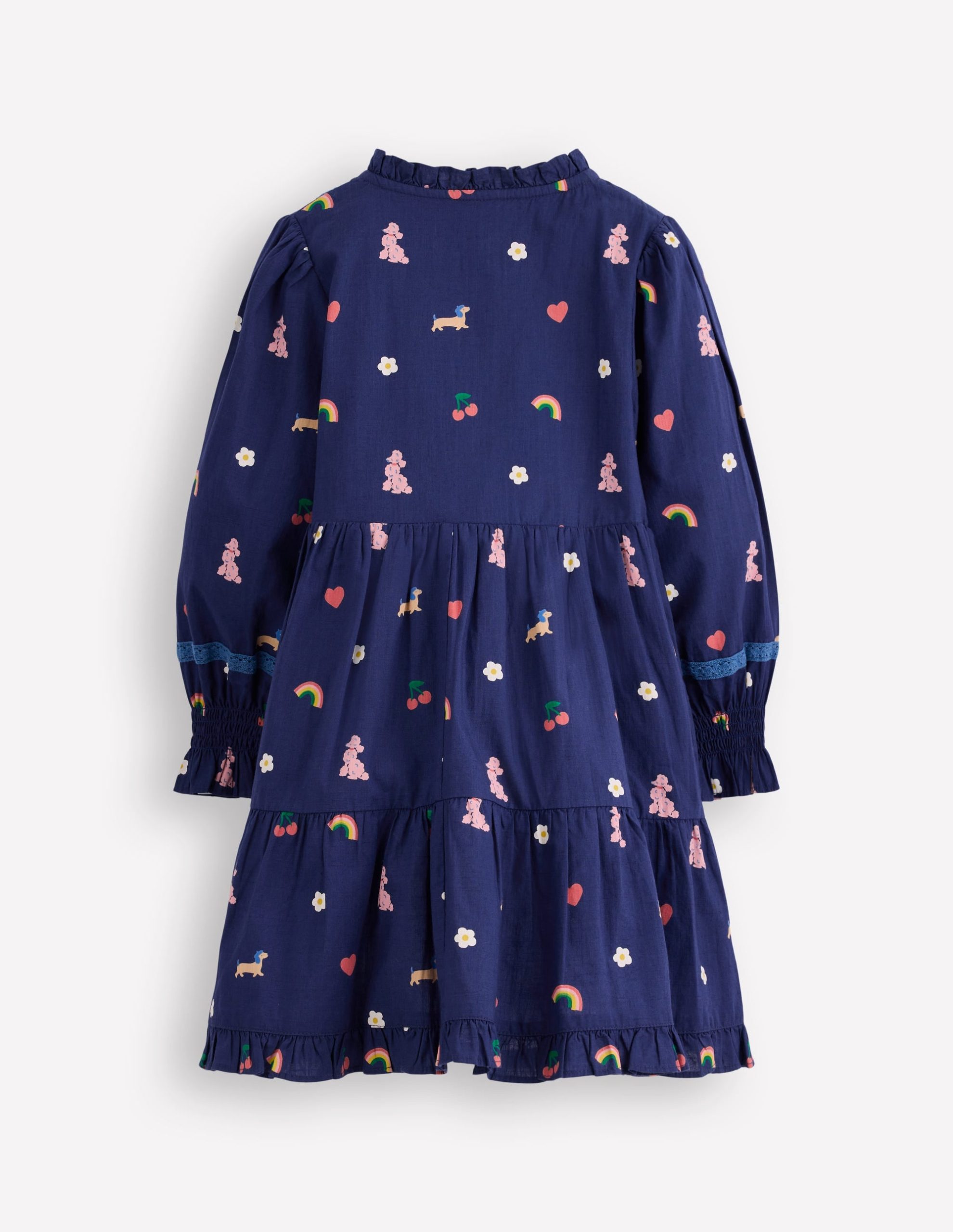 Lace Detail Woven Dress-Starboard Blue Parisian - Image 2