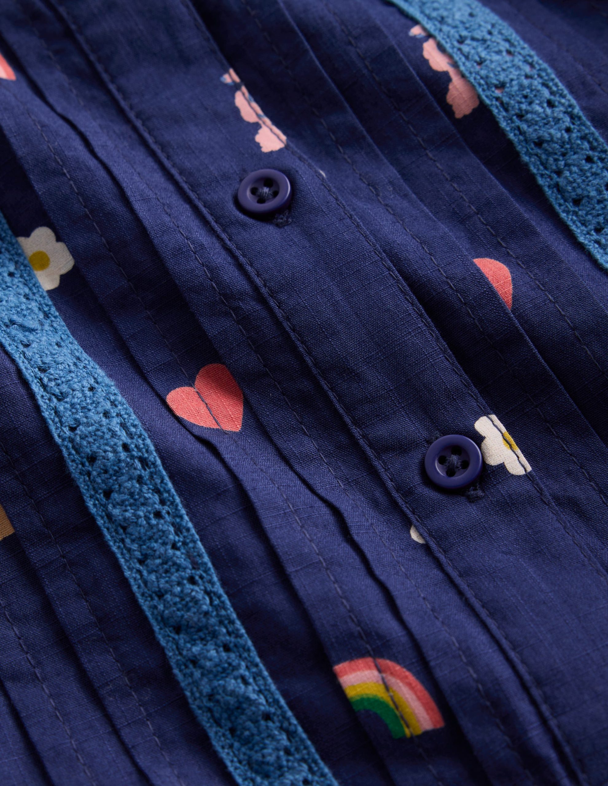 Lace Detail Woven Dress-Starboard Blue Parisian - Image 3