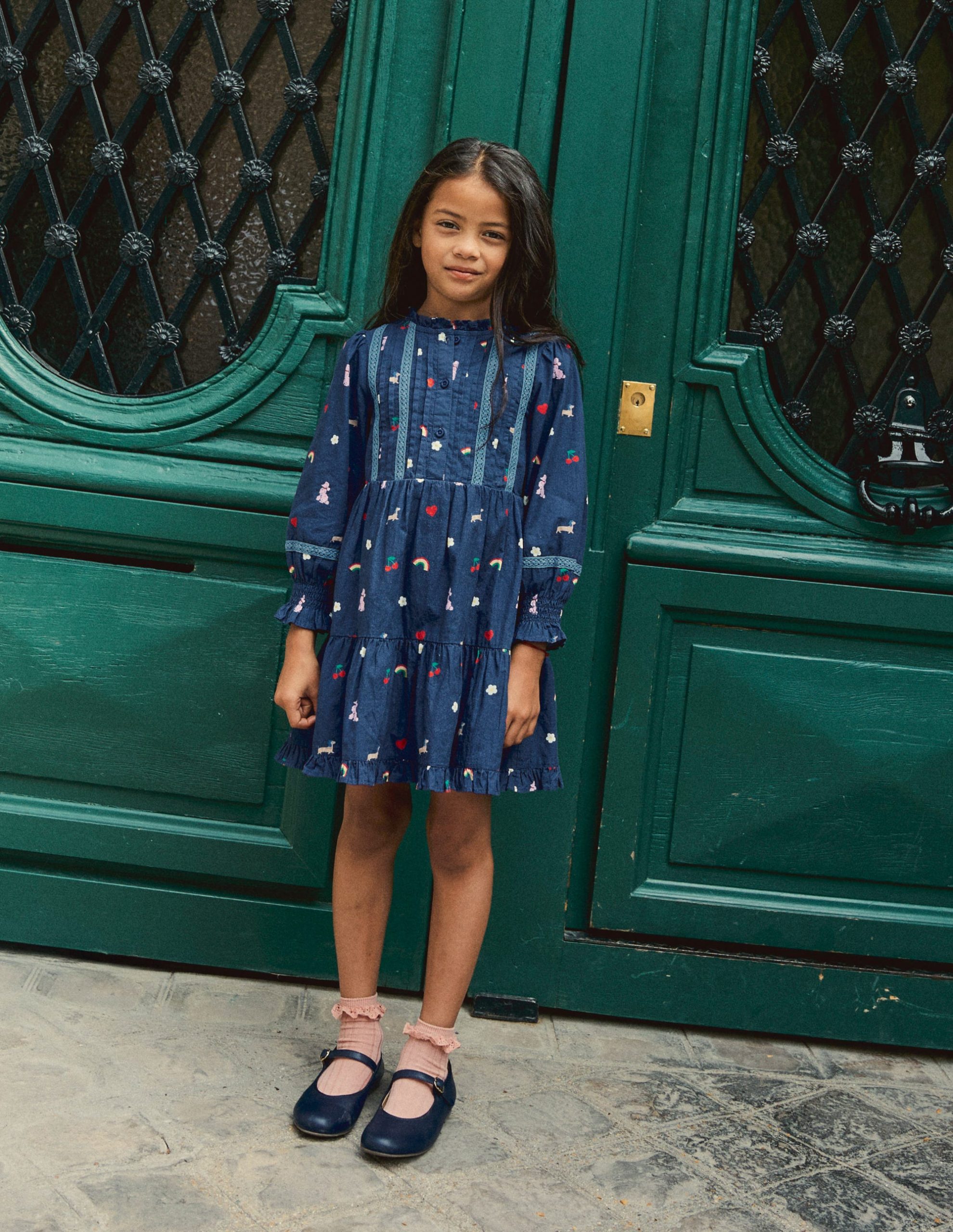 Lace Detail Woven Dress-Starboard Blue Parisian - Image 4