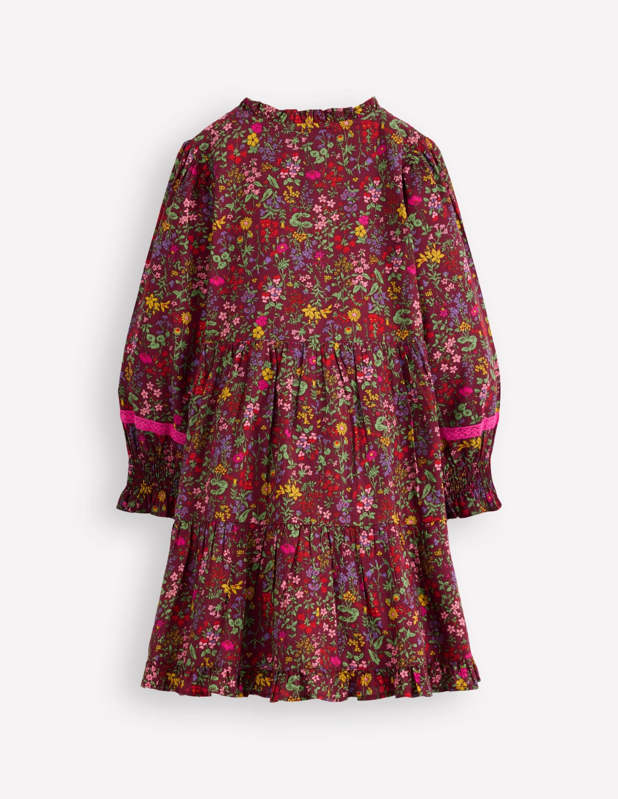 Lace Detail Woven Dress-Chestnut Flower Meadow - Image 2