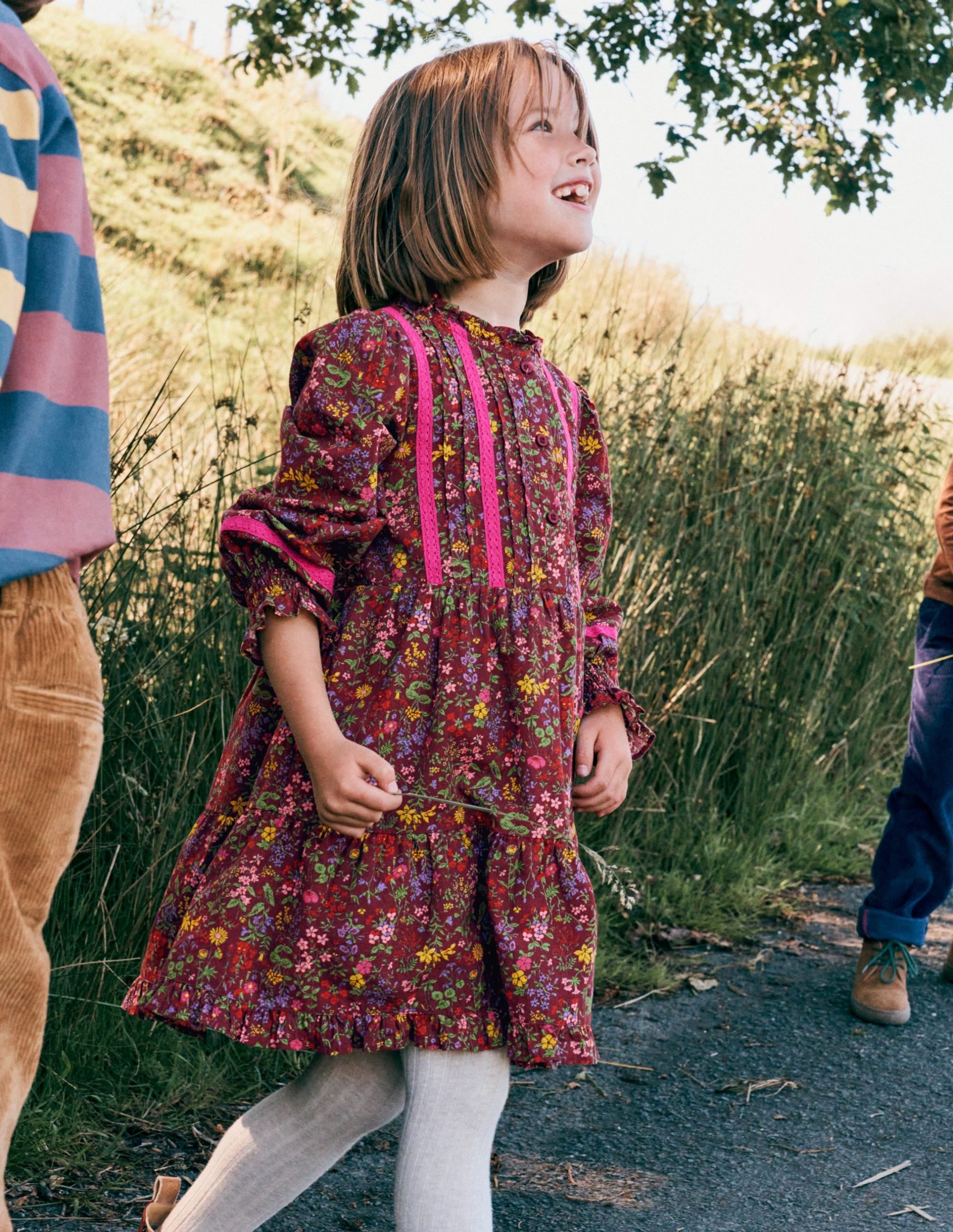 Lace Detail Woven Dress-Chestnut Flower Meadow - Image 4