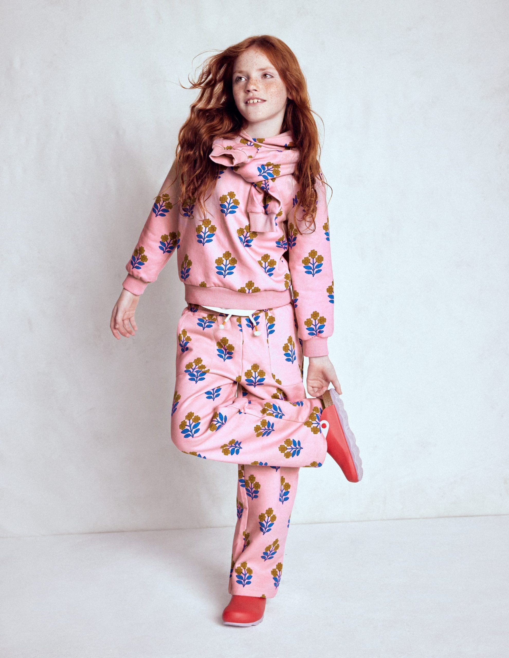 Wide Leg Printed Sweatpants-Oatmeal Cats