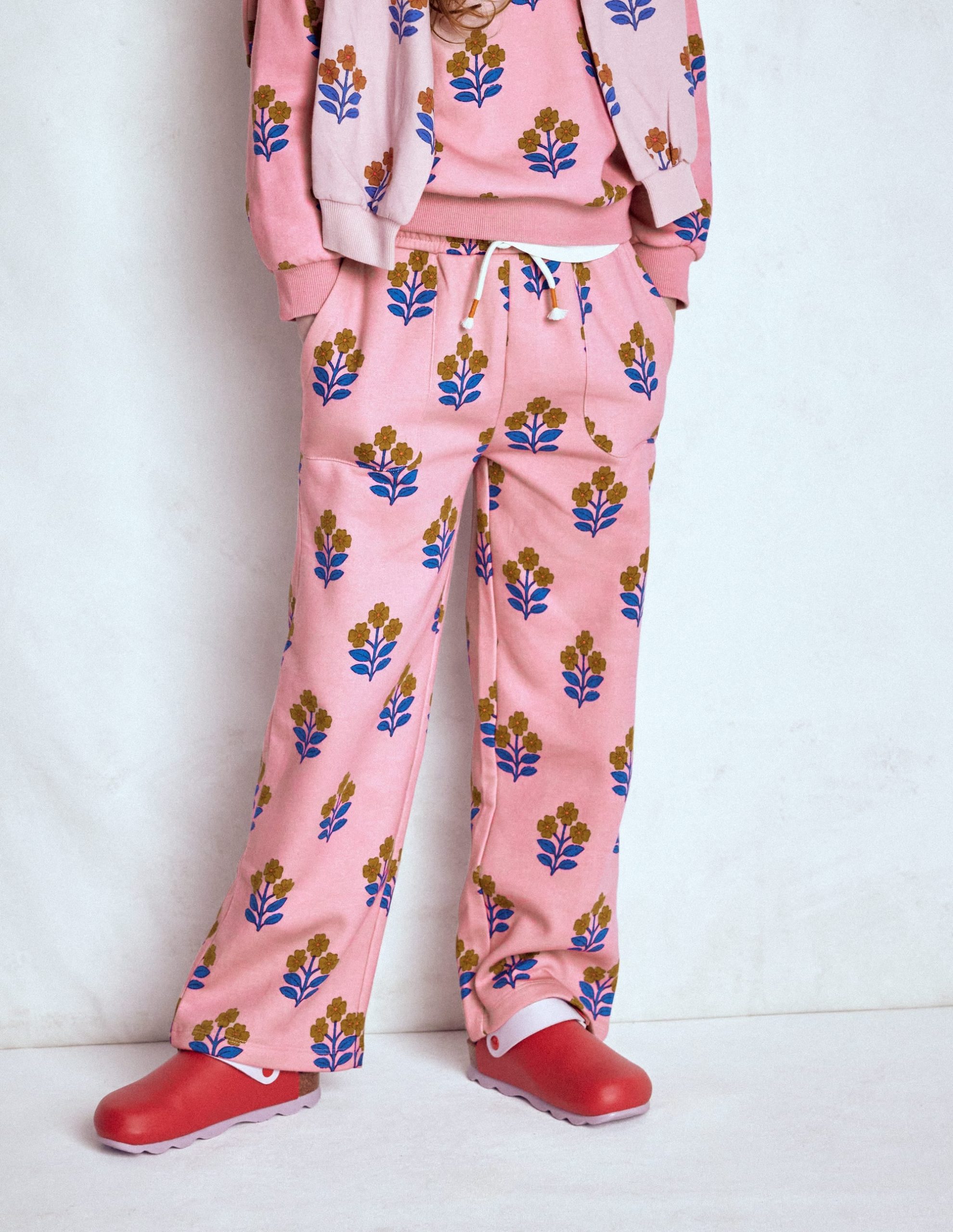 Wide Leg Printed Sweatpants-Oatmeal Cats - Image 4