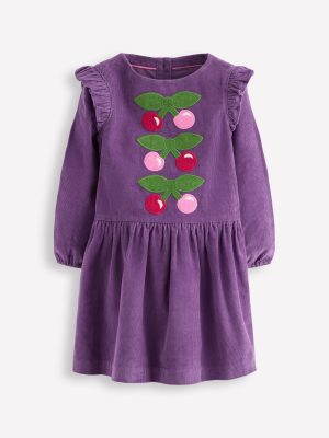 Cord Logo Dress-Mystic Purple Cherries