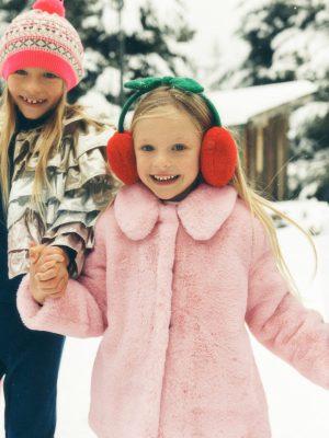 Faux Fur Collared Coat-Pink
