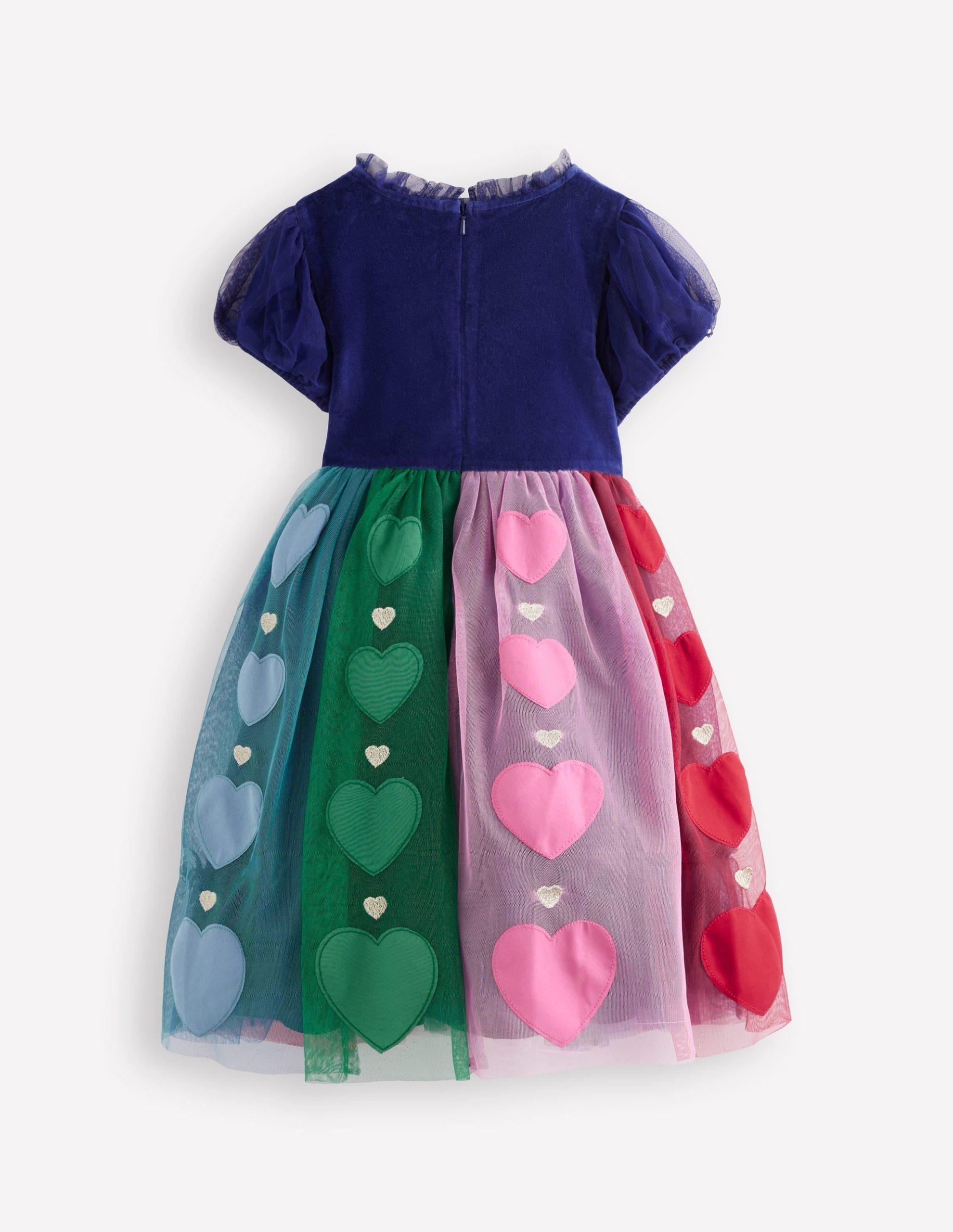 Velvet Tulle Occasion Dress-College Navy Hearts - Image 2