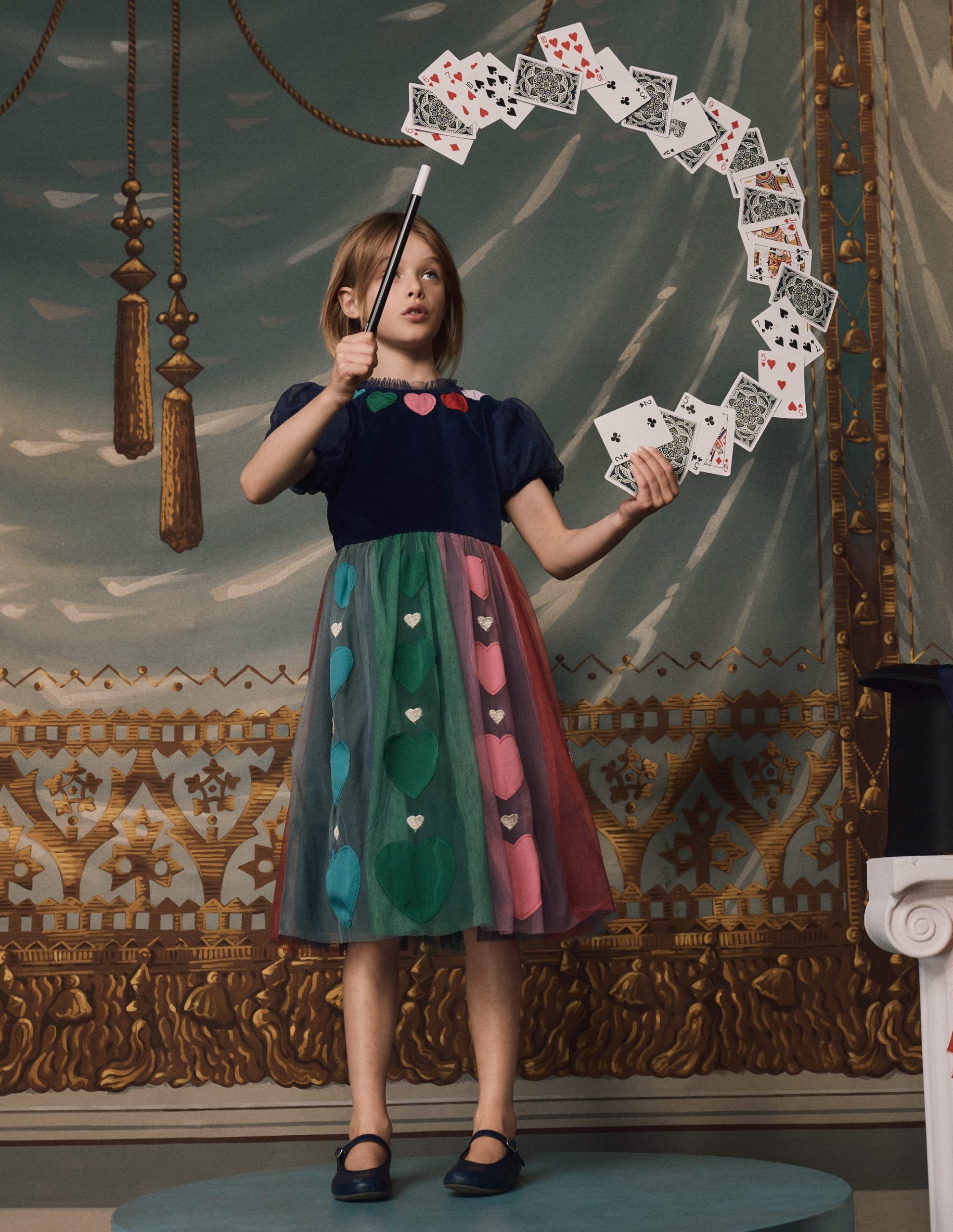 Velvet Tulle Occasion Dress-College Navy Hearts - Image 4