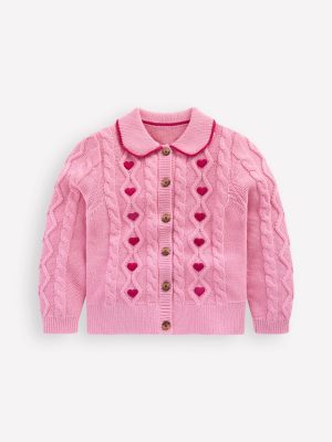 Cable Knitted Jacket-Formica Pink