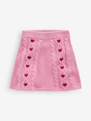Cable Knitted Skirt-Formica Pink